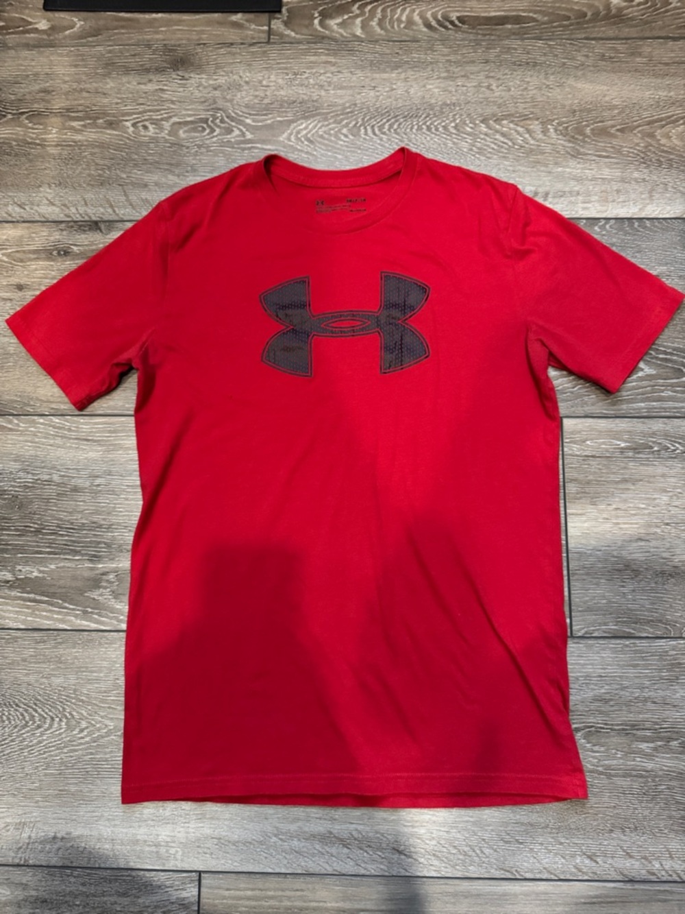 Under Armour Red Short‑Sleeve Logo Tee with Black Graphic